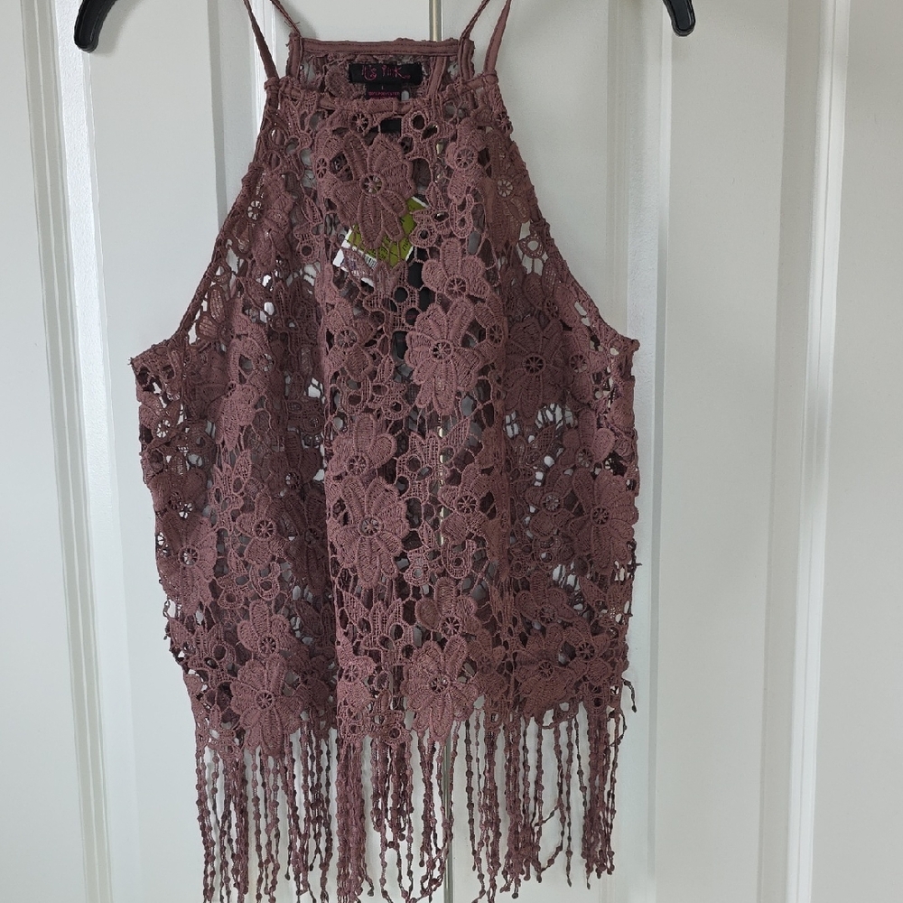 Mauve Lace Cropped Camisole